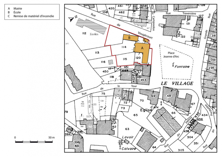 Plan de masse et de situation. © Mathias Papigny / Région Bourgogne-Franche-Comté, Inventaire du patrimoine - 2015