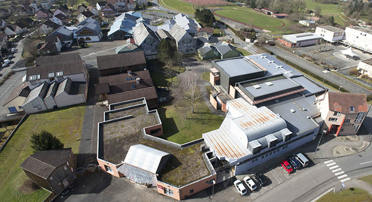 Vue d'ensemble depuis un étage supérieur de l'immeuble d'en face. © Mary Ruffinoni / Région Bourgogne-Franche-Comté, Inventaire du patrimoine - 2015