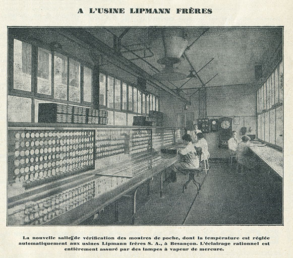 A l'usine Lipmann frères. La nouvelle salle de vérification des montres de poche [...], 1931. © Raphaël Favereaux / Région Bourgogne-Franche-Comté, Inventaire du patrimoine - 2016