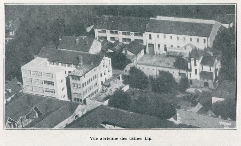 Vue aérienne des usines Lip, 1933. © Raphaël Favereaux / Région Bourgogne-Franche-Comté, Inventaire du patrimoine - 2016 Vue aérienne des usines Lip, 1933. © Raphaël Favereaux / Région Bourgogne-Franche-Comté, Inventaire du patrimoine - 2016