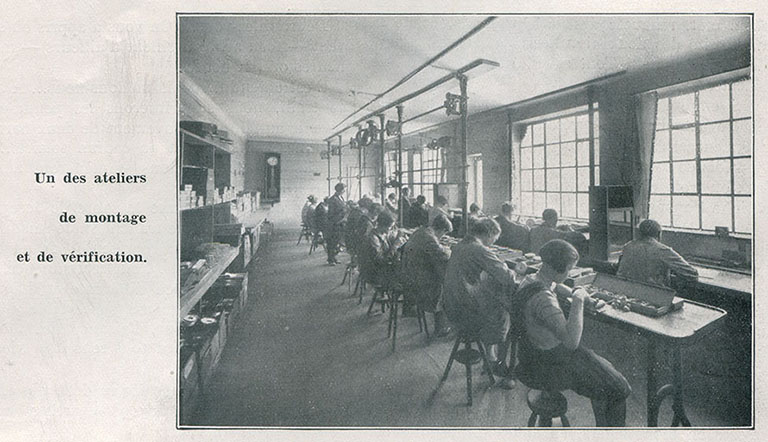 Un des ateliers de montage et de vérification, 1933. © Raphaël Favereaux / Région Bourgogne-Franche-Comté, Inventaire du patrimoine - 2016