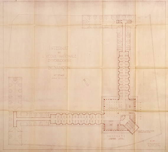 Internat de l’école nationale d’horlogerie de Besançon. 4ème étage, 7 novembre 1938. © Jérôme Mongreville / Région Bourgogne-Franche-Comté, Inventaire du patrimoine - 2016 Internat de l’école nationale d’horlogerie de Besançon. 4ème étage, 7 novembre 1938. © Jérôme Mongreville / Région Bourgogne-Franche-Comté, Inventaire du patrimoine - 2016