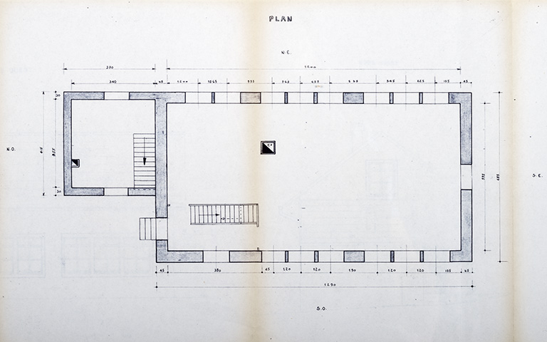 Etat des lieux [plan], vers 1983. © Sonia Dourlot / Région Bourgogne-Franche-Comté, Inventaire du patrimoine - 2016