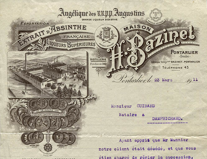 Papier à en-tête, s.d. [début 20e siècle]. © Raphaël Favereaux / Région Bourgogne-Franche-Comté, Inventaire du patrimoine - 2016