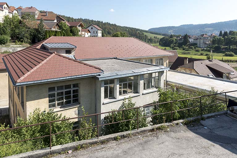Usine : façade postérieure, de trois quarts gauche. © Sonia Dourlot / Région Bourgogne-Franche-Comté, Inventaire du patrimoine - 2016