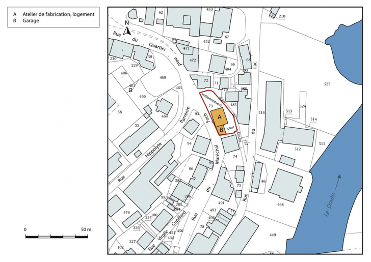Plan-masse et de situation. © Mathias Papigny / Région Bourgogne-Franche-Comté, Inventaire du patrimoine - 2016