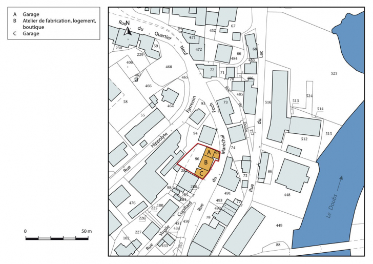 Plan-masse et de situation. © Mathias Papigny / Région Bourgogne-Franche-Comté, Inventaire du patrimoine - 2016