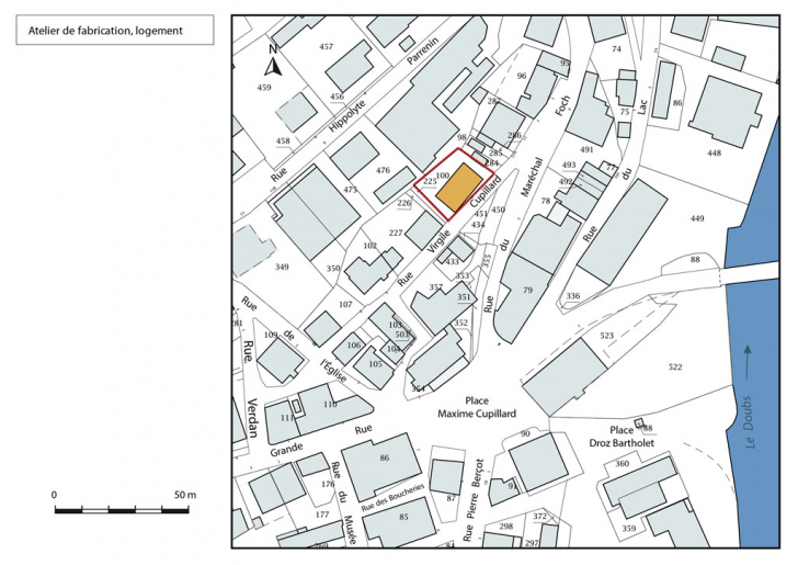 Plan-masse et de situation. © Mathias Papigny / Région Bourgogne-Franche-Comté, Inventaire du patrimoine - 2016