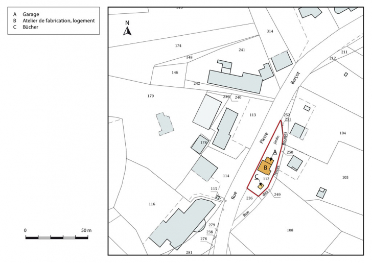 Plan-masse et de situation. © Mathias Papigny / Région Bourgogne-Franche-Comté, Inventaire du patrimoine - 2016 Plan-masse et de situation. © Mathias Papigny / Région Bourgogne-Franche-Comté, Inventaire du patrimoine - 2016