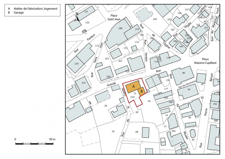 Plan-masse et de situation. © Mathias Papigny / Région Bourgogne-Franche-Comté, Inventaire du patrimoine - 2016 Plan-masse et de situation. © Mathias Papigny / Région Bourgogne-Franche-Comté, Inventaire du patrimoine - 2016