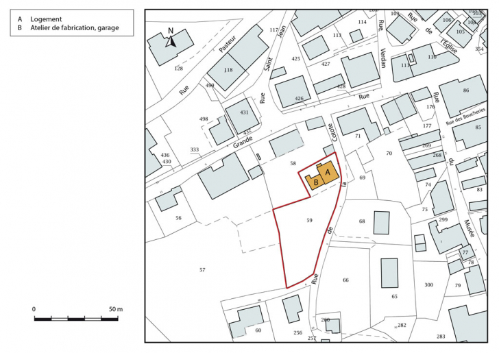 Plan-masse et de situation. © Mathias Papigny / Région Bourgogne-Franche-Comté, Inventaire du patrimoine - 2016 Plan-masse et de situation. © Mathias Papigny / Région Bourgogne-Franche-Comté, Inventaire du patrimoine - 2016