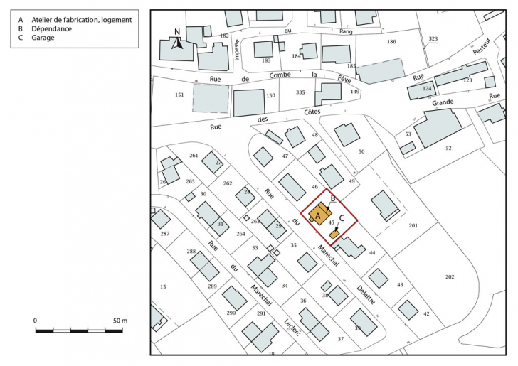 Plan-masse et de situation. © Mathias Papigny / Région Bourgogne-Franche-Comté, Inventaire du patrimoine - 2016 Plan-masse et de situation. © Mathias Papigny / Région Bourgogne-Franche-Comté, Inventaire du patrimoine - 2016
