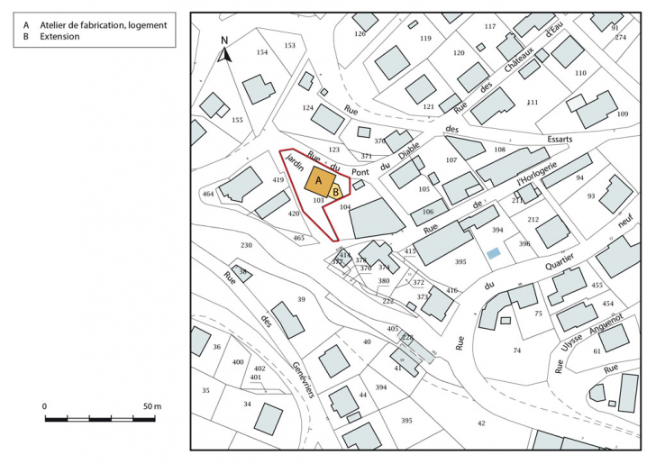 Plan-masse et de situation. © Mathias Papigny / Région Bourgogne-Franche-Comté, Inventaire du patrimoine - 2016