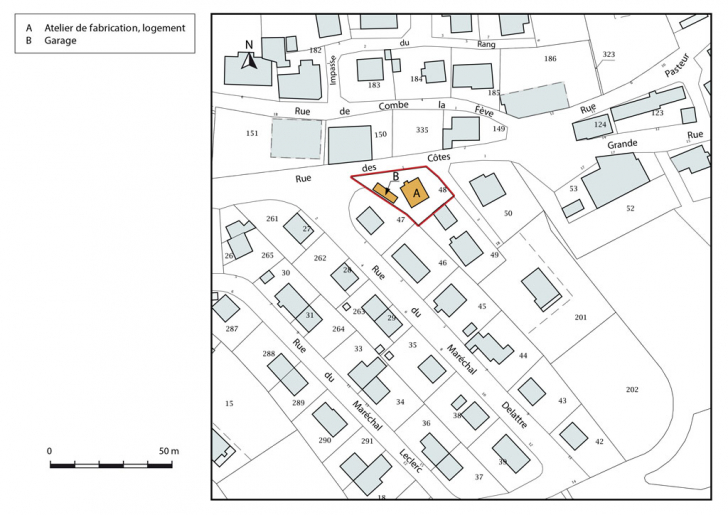 Plan-masse et de situation. © Mathias Papigny / Région Bourgogne-Franche-Comté, Inventaire du patrimoine - 2016 Plan-masse et de situation. © Mathias Papigny / Région Bourgogne-Franche-Comté, Inventaire du patrimoine - 2016