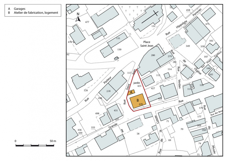 Plan-masse et de situation. © Mathias Papigny / Région Bourgogne-Franche-Comté, Inventaire du patrimoine - 2016