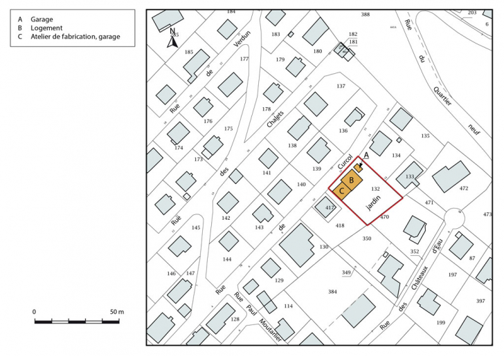 Plan-masse et de situation. © Mathias Papigny / Région Bourgogne-Franche-Comté, Inventaire du patrimoine - 2016 Plan-masse et de situation. © Mathias Papigny / Région Bourgogne-Franche-Comté, Inventaire du patrimoine - 2016
