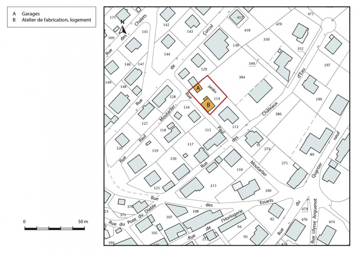 Plan-masse et de situation. © Mathias Papigny / Région Bourgogne-Franche-Comté, Inventaire du patrimoine - 2016 Plan-masse et de situation. © Mathias Papigny / Région Bourgogne-Franche-Comté, Inventaire du patrimoine - 2016