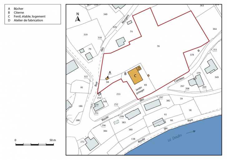 Plan-masse et de situation. © Mathias Papigny / Région Bourgogne-Franche-Comté, Inventaire du patrimoine - 2016
