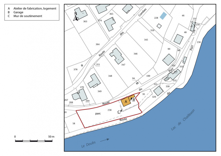 Plan-masse et de situation. © Mathias Papigny / Région Bourgogne-Franche-Comté, Inventaire du patrimoine - 2016 Plan-masse et de situation. © Mathias Papigny / Région Bourgogne-Franche-Comté, Inventaire du patrimoine - 2016