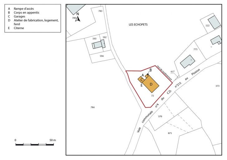 Plan-masse et de situation. © Mathias Papigny / Région Bourgogne-Franche-Comté, Inventaire du patrimoine - 2016 Plan-masse et de situation. © Mathias Papigny / Région Bourgogne-Franche-Comté, Inventaire du patrimoine - 2016