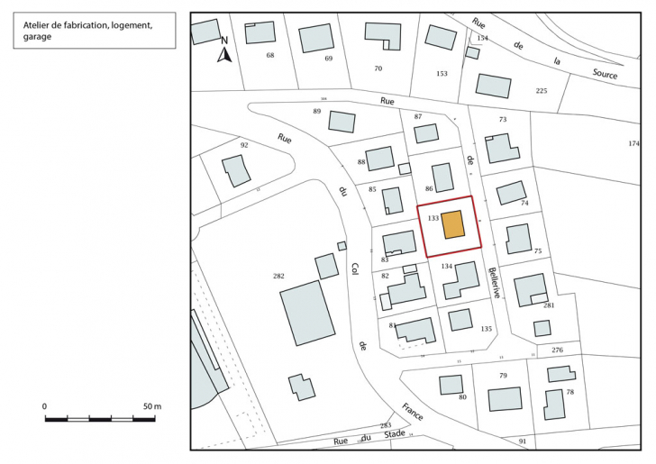 Plan-masse et de situation. © Mathias Papigny / Région Bourgogne-Franche-Comté, Inventaire du patrimoine - 2016 Plan-masse et de situation. © Mathias Papigny / Région Bourgogne-Franche-Comté, Inventaire du patrimoine - 2016