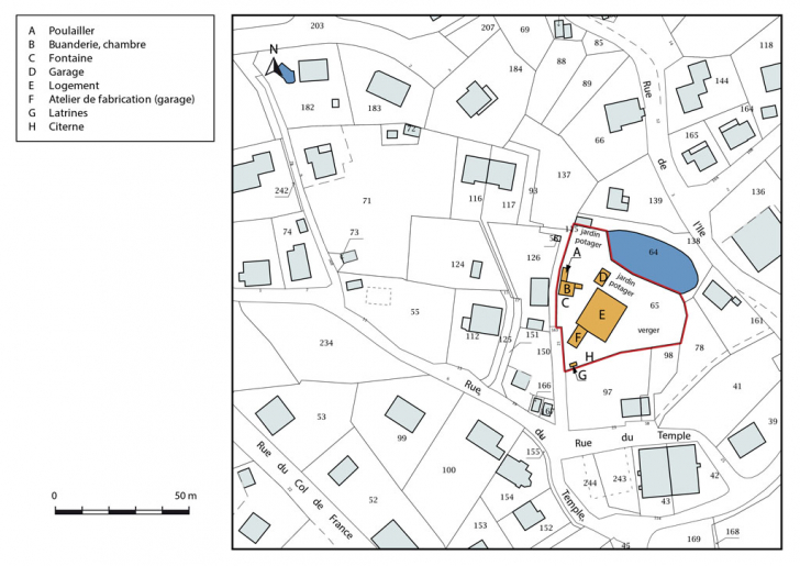 Plan-masse et de situation. © Mathias Papigny / Région Bourgogne-Franche-Comté, Inventaire du patrimoine - 2016 Plan-masse et de situation. © Mathias Papigny / Région Bourgogne-Franche-Comté, Inventaire du patrimoine - 2016
