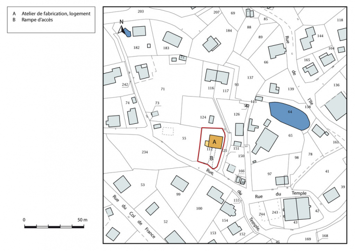 Plan-masse et de situation. © Mathias Papigny / Région Bourgogne-Franche-Comté, Inventaire du patrimoine - 2016 Plan-masse et de situation. © Mathias Papigny / Région Bourgogne-Franche-Comté, Inventaire du patrimoine - 2016