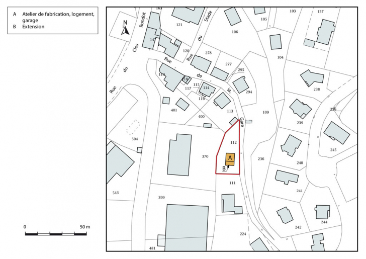 Plan-masse et de situation. © Mathias Papigny / Région Bourgogne-Franche-Comté, Inventaire du patrimoine - 2016 Plan-masse et de situation. © Mathias Papigny / Région Bourgogne-Franche-Comté, Inventaire du patrimoine - 2016