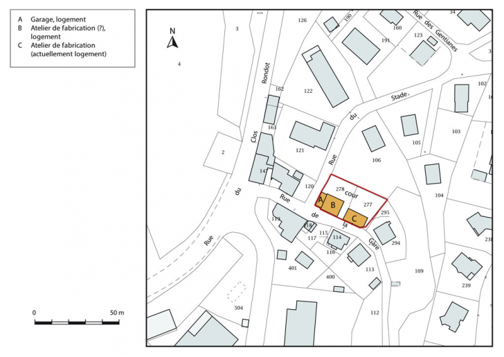 Plan-masse et de situation. © Mathias Papigny / Région Bourgogne-Franche-Comté, Inventaire du patrimoine - 2016 Plan-masse et de situation. © Mathias Papigny / Région Bourgogne-Franche-Comté, Inventaire du patrimoine - 2016