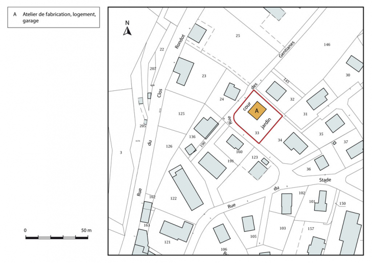Plan-masse et de situation. © Mathias Papigny / Région Bourgogne-Franche-Comté, Inventaire du patrimoine - 2016 Plan-masse et de situation. © Mathias Papigny / Région Bourgogne-Franche-Comté, Inventaire du patrimoine - 2016