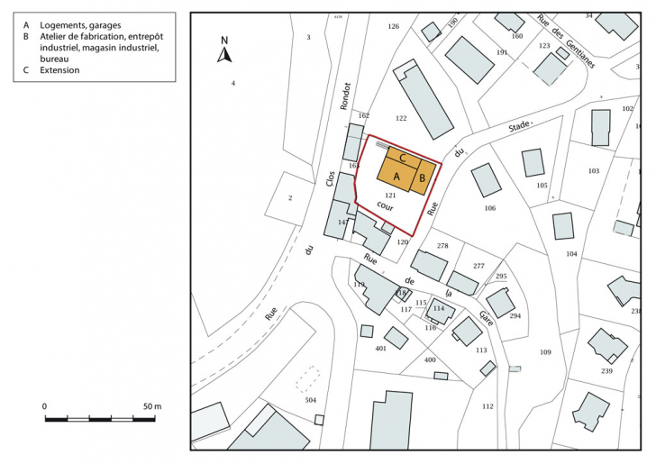 Plan-masse et de situation. © Mathias Papigny / Région Bourgogne-Franche-Comté, Inventaire du patrimoine - 2016 Plan-masse et de situation. © Mathias Papigny / Région Bourgogne-Franche-Comté, Inventaire du patrimoine - 2016