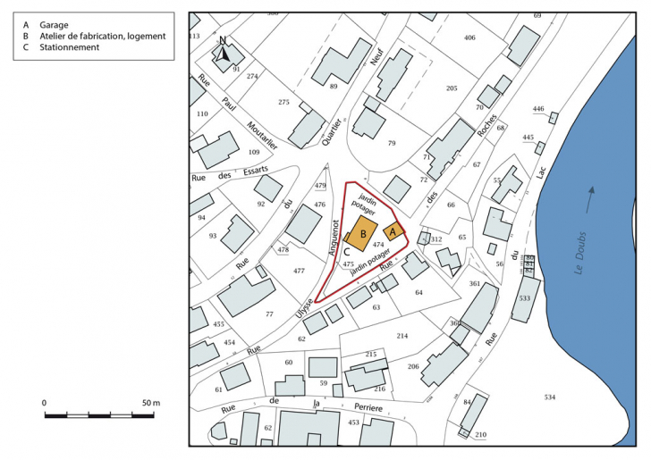 Plan-masse et de situation. © Mathias Papigny / Région Bourgogne-Franche-Comté, Inventaire du patrimoine - 2016