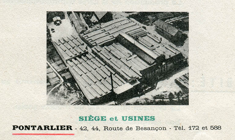 Vue aérienne de l'usine, photogr., s.d. [milieu 20e siècle]. © Raphaël Favereaux / Région Bourgogne-Franche-Comté, Inventaire du patrimoine - 2016