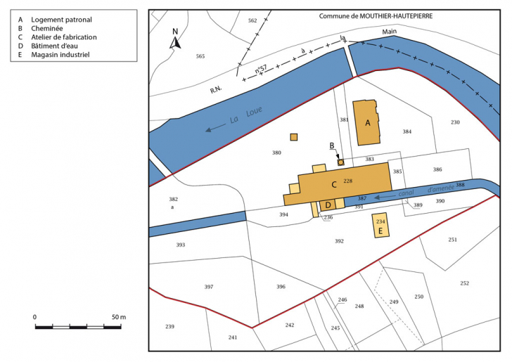 Plan-masse et de situation. Extrait du plan cadastral, 2016, section C. © Mathias Papigny / Région Bourgogne-Franche-Comté, Inventaire du patrimoine - 2016 Plan-masse et de situation. Extrait du plan cadastral, 2016, section C. © Mathias Papigny / Région Bourgogne-Franche-Comté, Inventaire du patrimoine - 2016