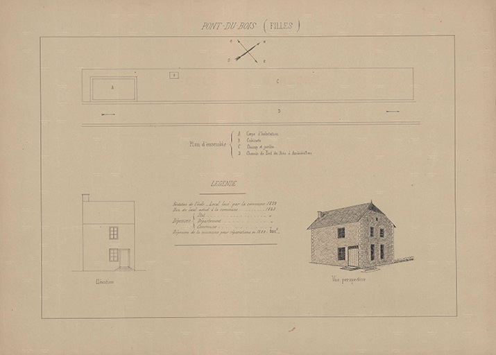 PLan de l'école des filles (1888). © Guillaume Gézolme / Archives départementales de la Haute-Saône - 2016