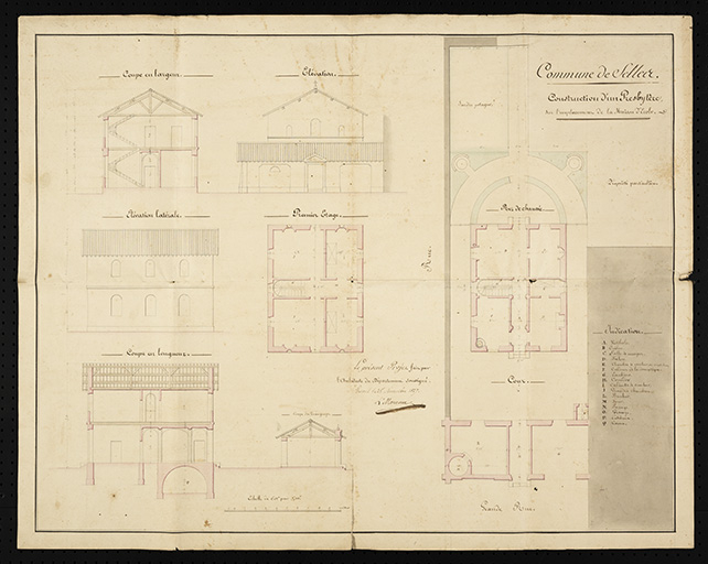 Projet d'aménagement du presbytère de la commune (non réalisé) par Moreau (1827). © Sonia Dourlot (reproduction) / Archives départementales de la Haute-Saône - 2016 Projet d'aménagement du presbytère de la commune (non réalisé) par Moreau (1827). © Sonia Dourlot (reproduction) / Archives départementales de la Haute-Saône - 2016