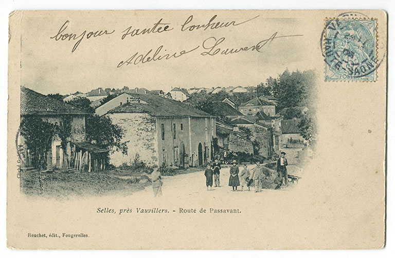 Route de Passavant, carte postale. © Guillaume Gézolme (reproduction) / Archives départementales de la Haute-Saône - 2016 Route de Passavant, carte postale. © Guillaume Gézolme (reproduction) / Archives départementales de la Haute-Saône - 2016