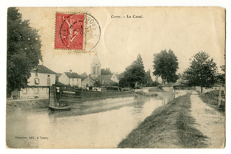 Corre. Le canal. Carte postale. (Vue antérieure à avril 1907) © Philippe Mairot / Région Bourgogne-Franche-Comté, Inventaire du patrimoine - 2016 Corre. Le canal. Carte postale. (Vue antérieure à avril 1907) © Philippe Mairot / Région Bourgogne-Franche-Comté, Inventaire du patrimoine - 2016