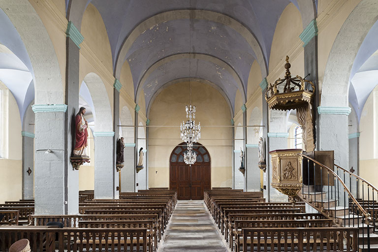 La nef depuis le choeur. © Jérôme Mongreville / Région Bourgogne-Franche-Comté, Inventaire du patrimoine - 2016