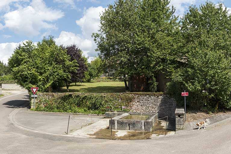 Traces de l'ancienne fontaine-abreuvoir rue du moulin. © Sonia Dourlot / Région Bourgogne-Franche-Comté, Inventaire du patrimoine - 2016