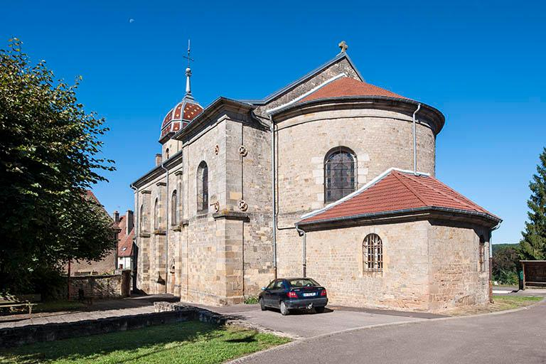 Le choeur et la sacristie de l'église, côté Nord. © Jérôme Mongreville / Région Bourgogne-Franche-Comté, Inventaire du patrimoine - 2016