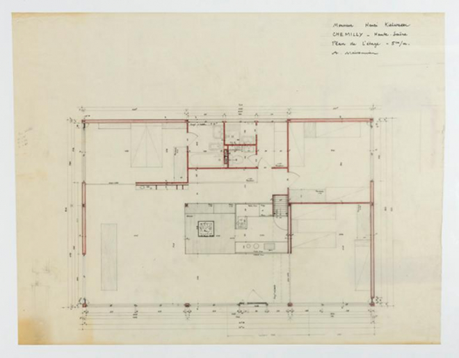 Plan en coupe de l'étage. © Sonia Dourlot (reproduction) / Région Bourgogne-Franche-Comté, Inventaire du patrimoine - 2016