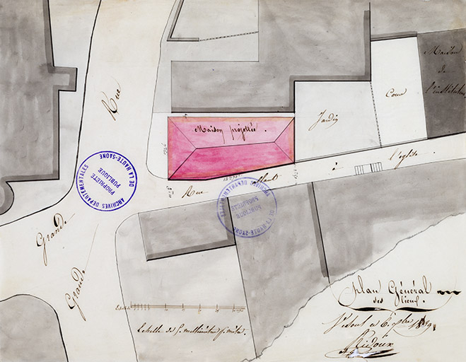 Emprise cadastrale de la maison commune, 1839 © Jérôme  Mongreville (reproduction) / Région Bourgogne-Franche-Comté, Inventaire du patrimoine - 2016