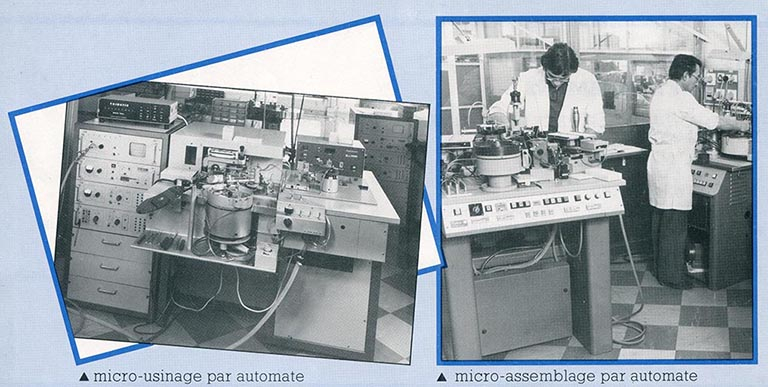 Micro-usinage par automate [et] Micro-assemblage par automate [à la Somias en 1982]. © Laurent Poupard / Région Bourgogne-Franche-Comté, Inventaire du patrimoine - 2017