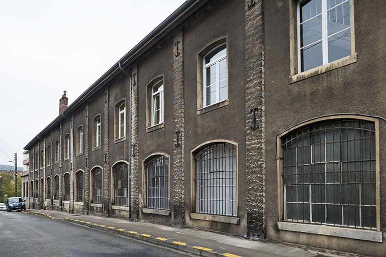 Façade est de l'atelier de fabrication. © Jérôme Mongreville / Région Bourgogne-Franche-Comté, Inventaire du patrimoine - 2017