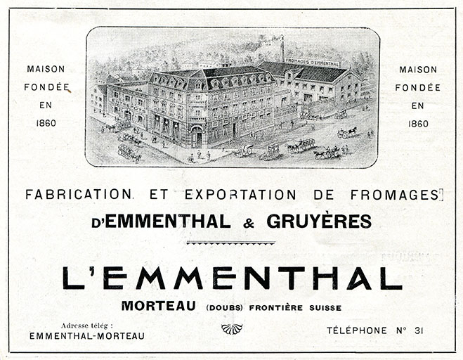 Publicité pour la société L'Emmenthal, 1923. © Laurent Poupard / Région Bourgogne-Franche-Comté, Inventaire du patrimoine - 2017