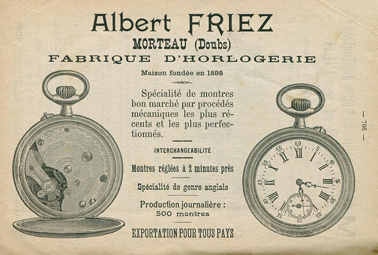 Publicité pour la société Albert Friez, 1902. © Laurent Poupard / Région Bourgogne-Franche-Comté, Inventaire du patrimoine - 2017