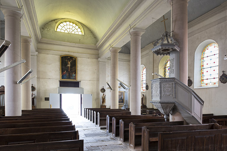 Vue intérieure depuis le choeur.  © Sonia Dourlot / Région Bourgogne-Franche-Comté, Inventaire du patrimoine - 2017 Vue intérieure depuis le choeur.  © Sonia Dourlot / Région Bourgogne-Franche-Comté, Inventaire du patrimoine - 2017