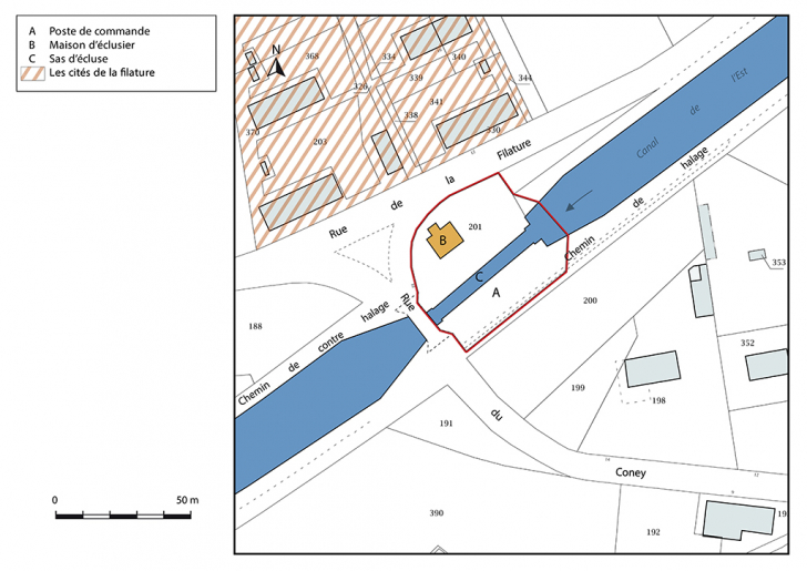 Plan de masse et de situation. © Mathias Papigny / Région Bourgogne-Franche-Comté, Inventaire du patrimoine - 2017 Plan de masse et de situation. © Mathias Papigny / Région Bourgogne-Franche-Comté, Inventaire du patrimoine - 2017