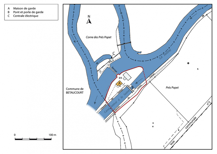 Plan de masse et de situation. © Mathias Papigny / Région Bourgogne-Franche-Comté, Inventaire du patrimoine - 2017 Plan de masse et de situation. © Mathias Papigny / Région Bourgogne-Franche-Comté, Inventaire du patrimoine - 2017